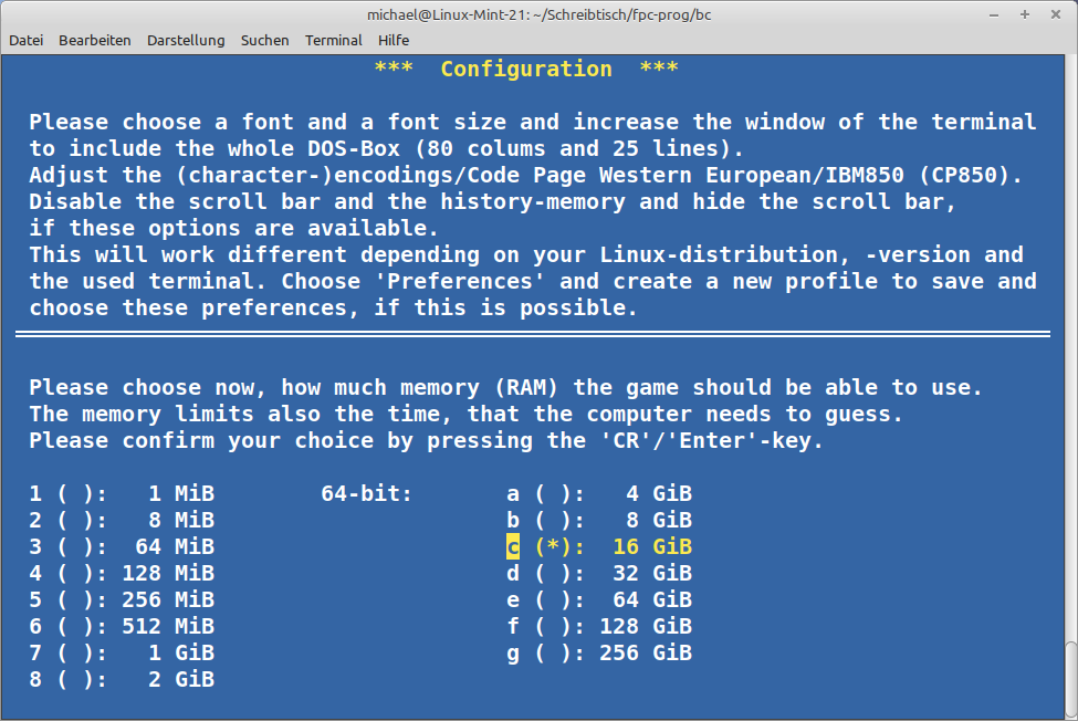 Linux configuration